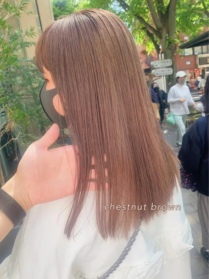 ロング カラー ブラウンカラー カット ヘアカラー トリートメント メンズカット松戸/韓 国/メンズパーマ航太のヘアスタイル