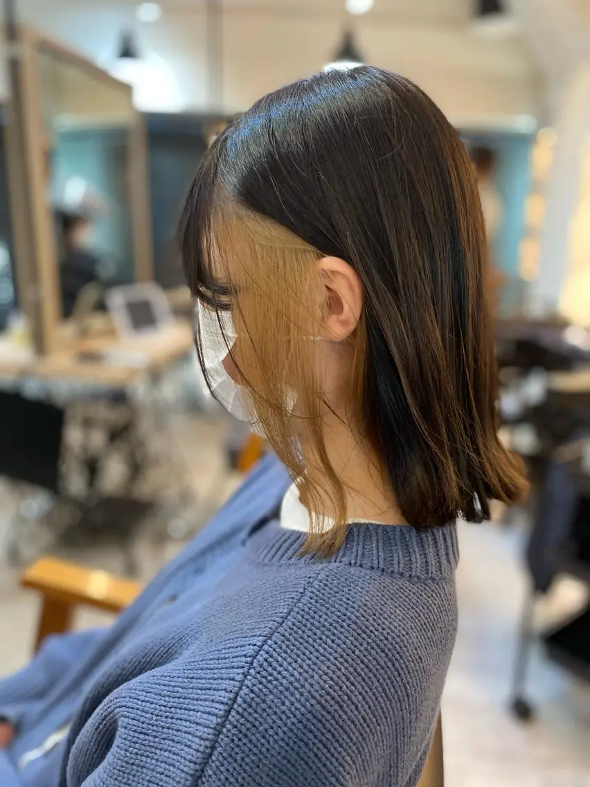 ミディアム カラー ヘアカラー ヨシダ フミノリのヘアスタイル