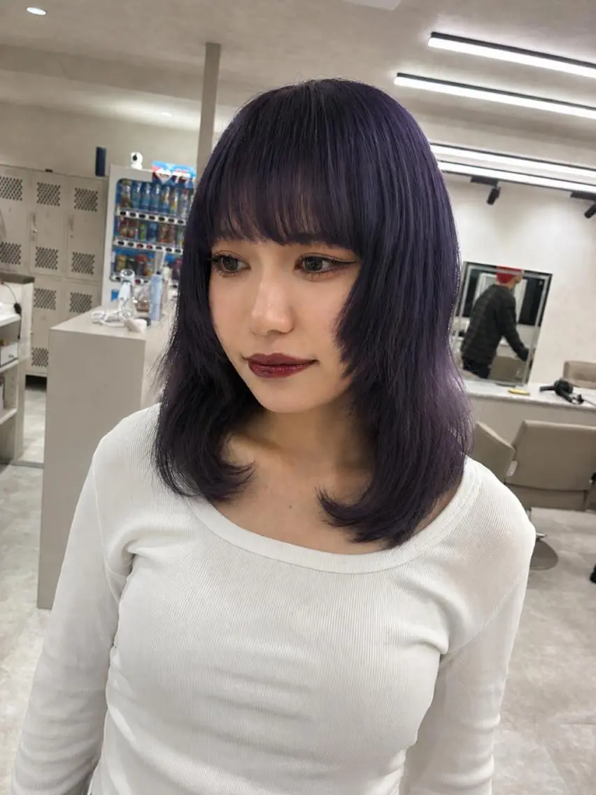 ミディアム カラー パープルカラー 🎀ブリーチ ハイト ーン ♡Kanon♡のヘアスタイル