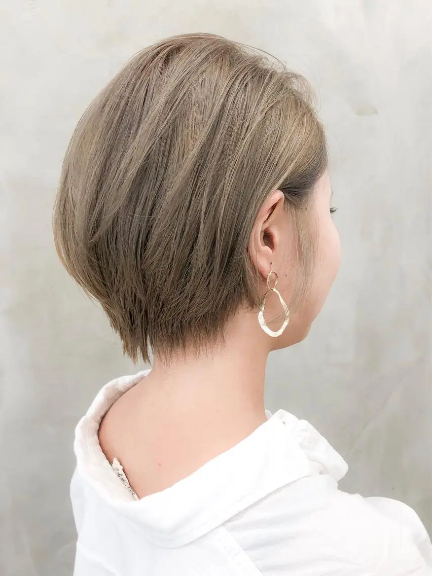 ショート カラー ショートボブ アッシュ アッシュグレー アッシュグレージュ グレージュ ショート・ボブ 徳竹淳一のヘアスタイル