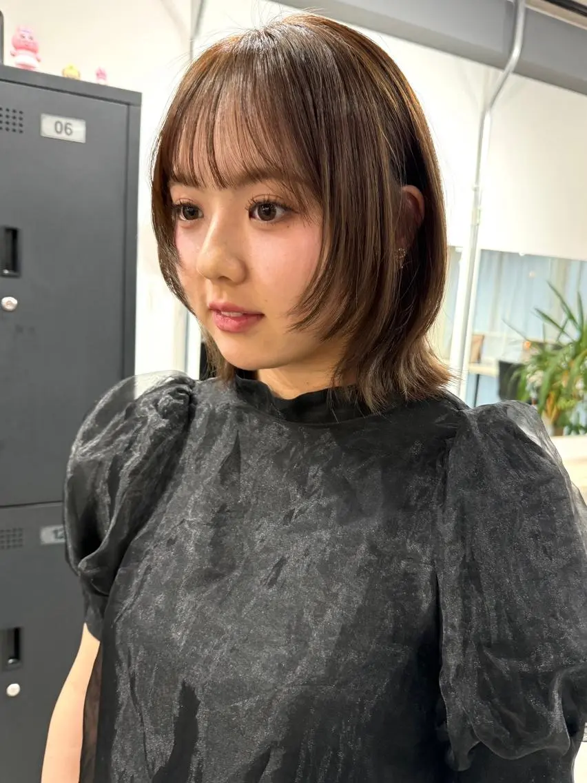 ミディアム カラー 透明感カラー 顔周りカット 透明感×ダブルカラ ーHarusa🎀のヘアスタイル