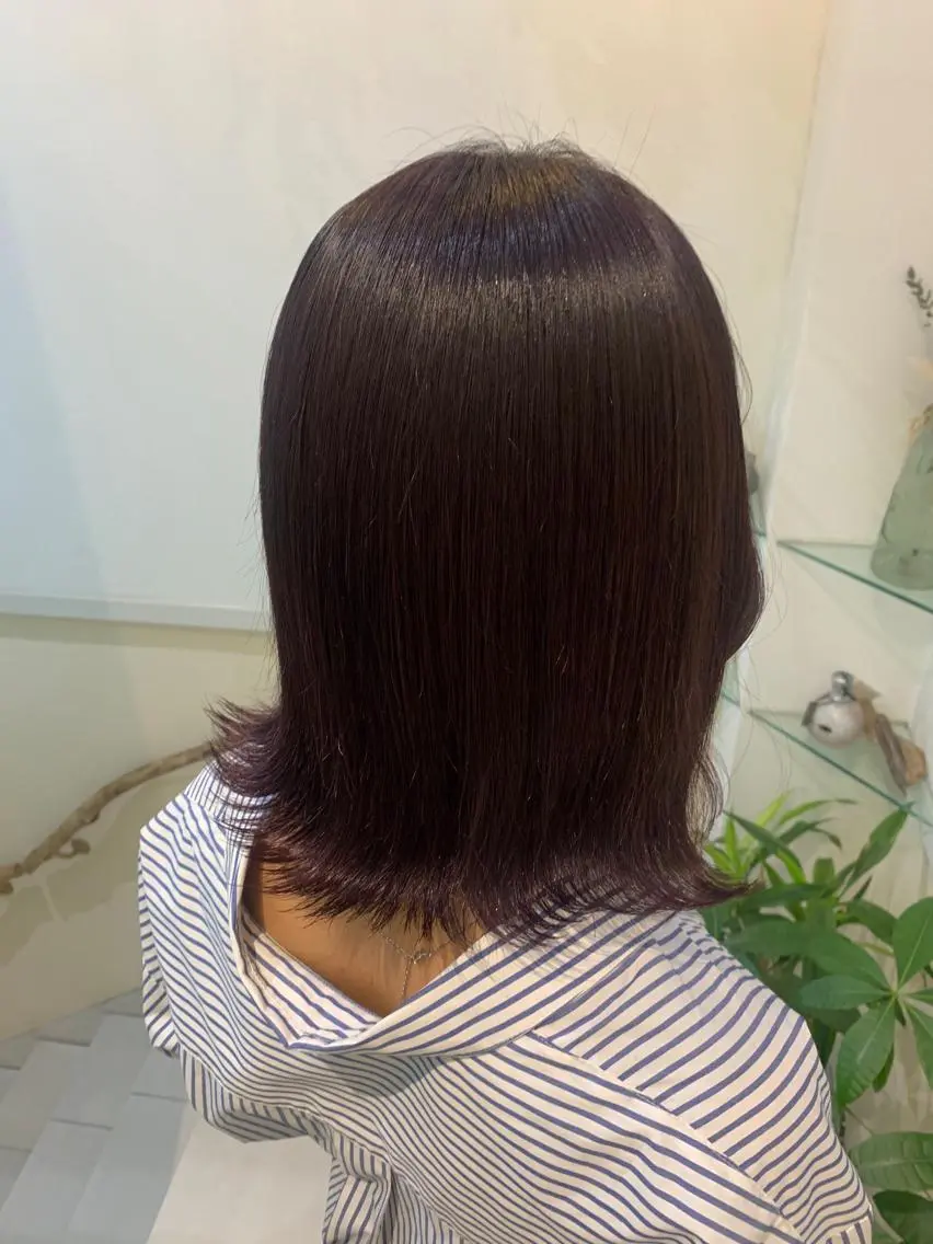ミディアム カラー ブリーチ ラベンダーカラー ブリーチなしカラー ピンクカラー ピンクラベンダー 透けるbrown カラー🎗♡yukaのヘアスタイル