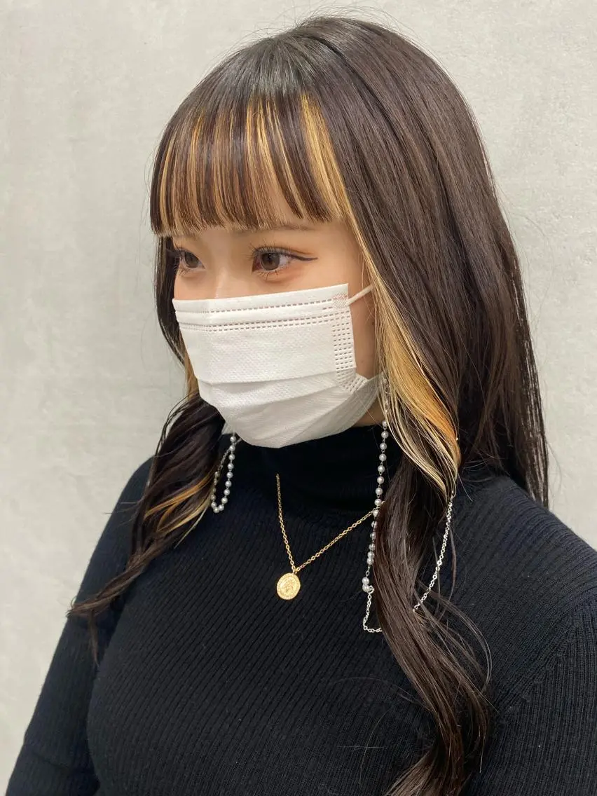ロング カラー ミストバング ベージュカラー  フェイスフレーミング 🧸艶々韓国ヘア 🧁mizunaのヘアスタイル