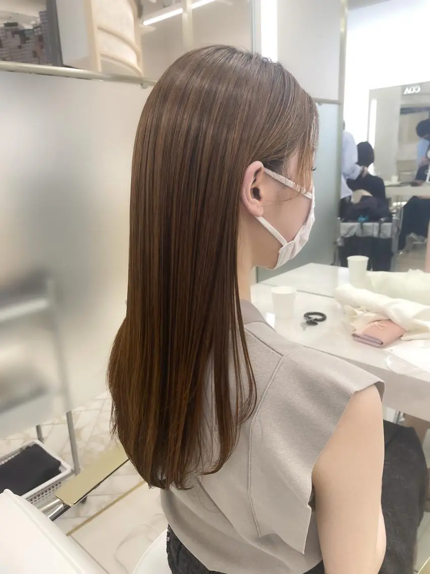 セミロング カラー ベージュカラー ブラウンカラー ブラウンベージュ 《期間限定》ショート モデル✂️/表参道のヘアスタイル
