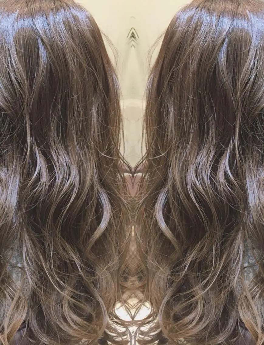 ロング カラー パーマ ヘアアレンジ Device ディバイスのヘアスタイル