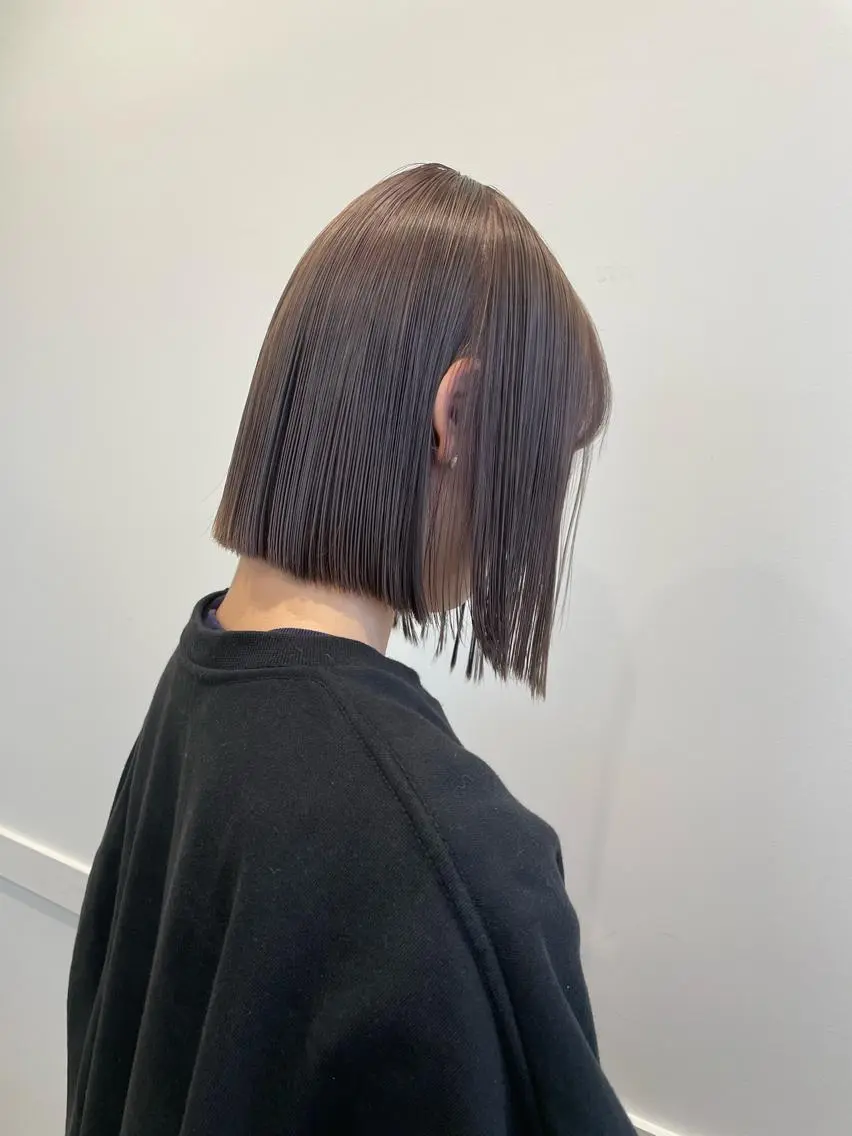 ショート カラー ベージュカラー ボブ メンズ特化 パーマ/オザワのヘアスタイル