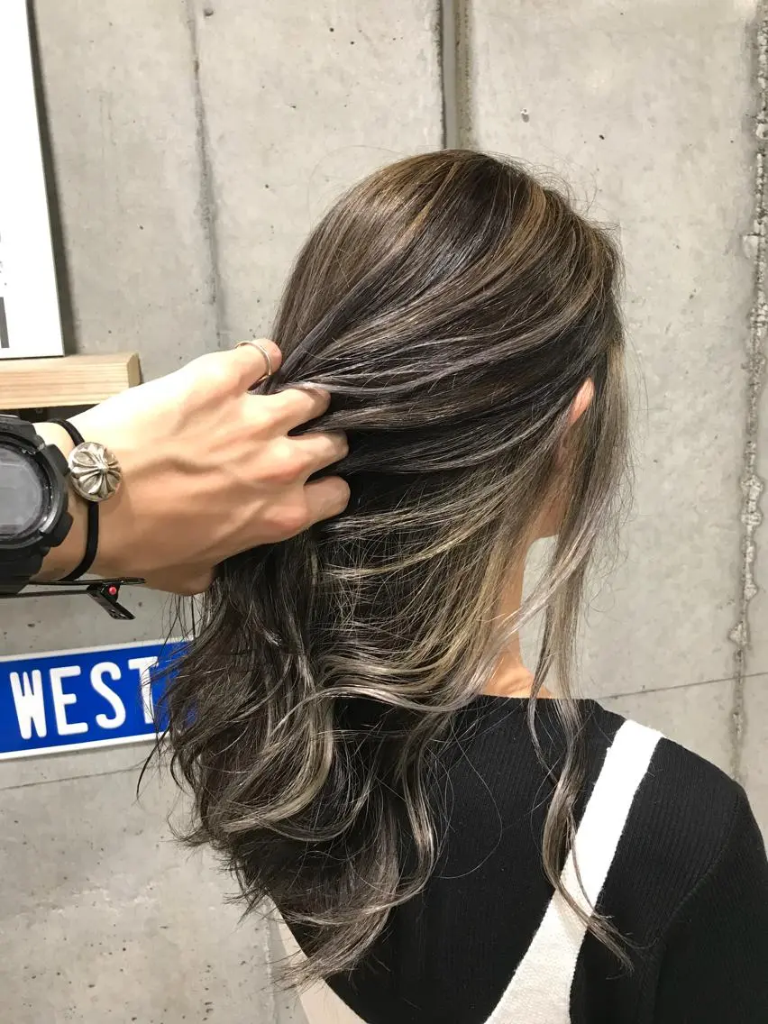ロング カラー ハイライトカラー ハイライト 竹嶌 健吾のヘアスタイル