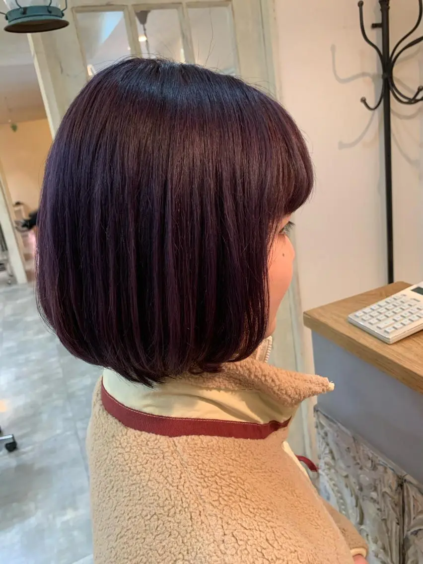 ショート カラー パープルカラー ヘアカラー Topstylist HARUのヘアスタイル