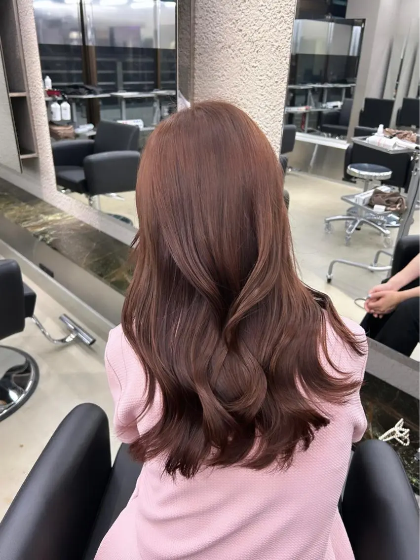 ロング カラー 韓国風ヘア ヘアカラー トリートメント ヘアセット 渋谷/原宿♡PELE 縮毛矯正/ストレートのヘアスタイル
