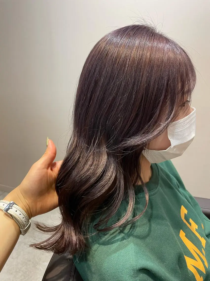 セミロング カラー ブリーチ ラベンダーカラー 💐パーソナルカラー /市橋加菜💐のヘアスタイル