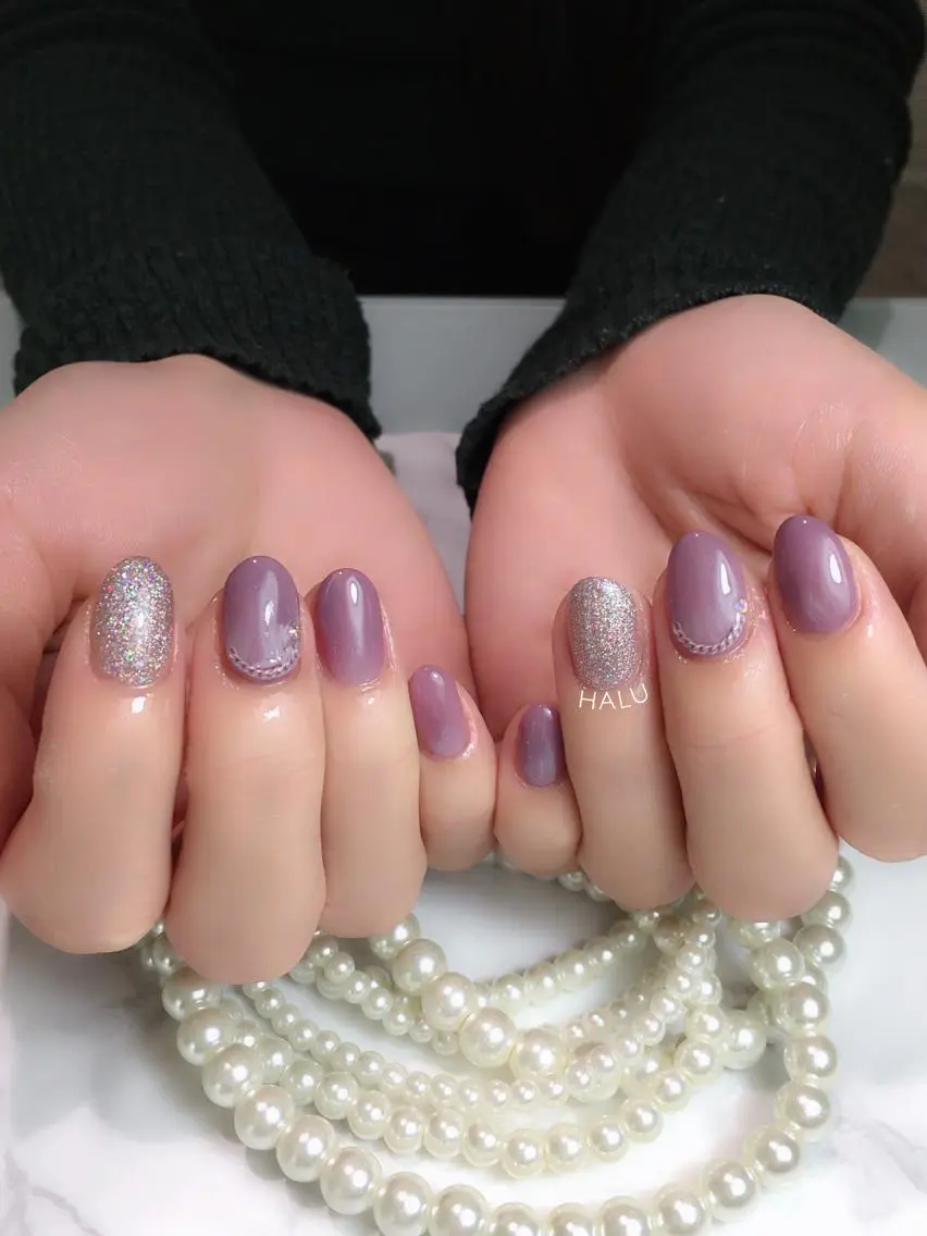 ネイル ニュアンスネイル パープル HALU ハルのネイルデザイン