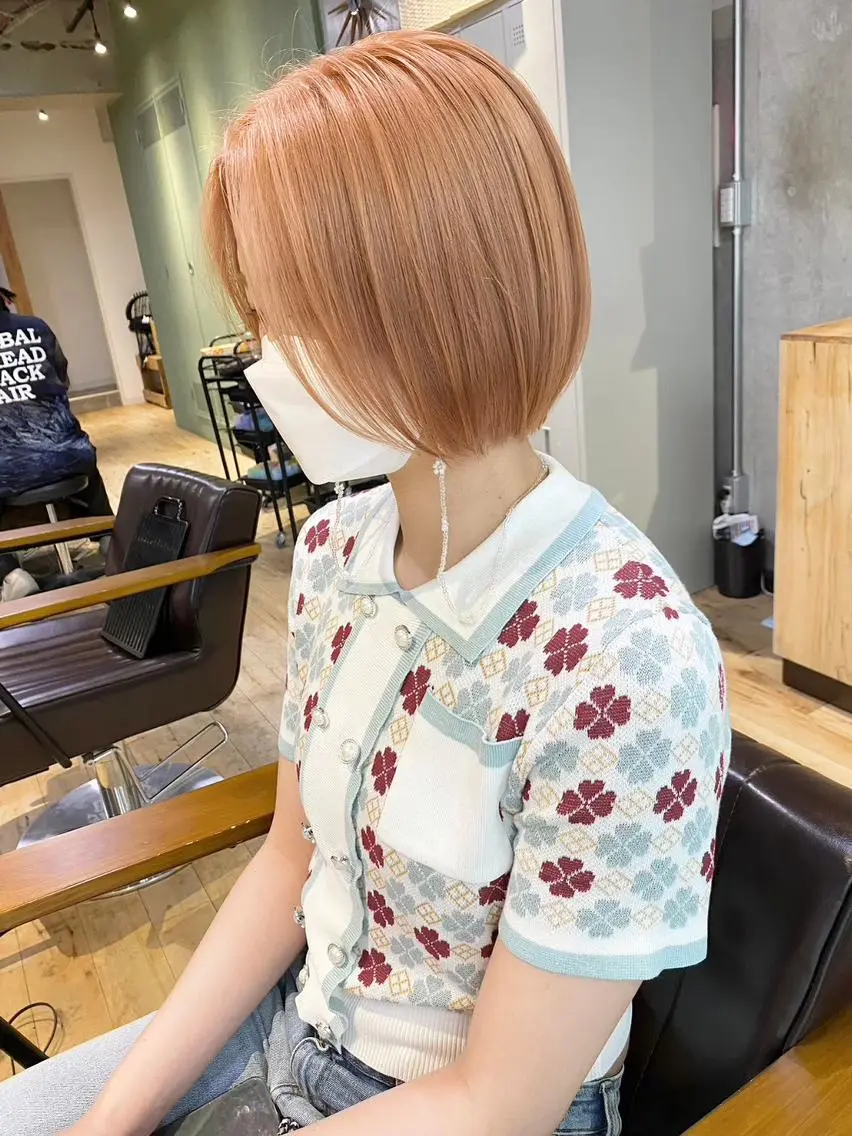 ショート カラー ピンクカラー ショートヘア 🎀ブリーチ ハイト ーン ♡Kanon♡のヘアスタイル