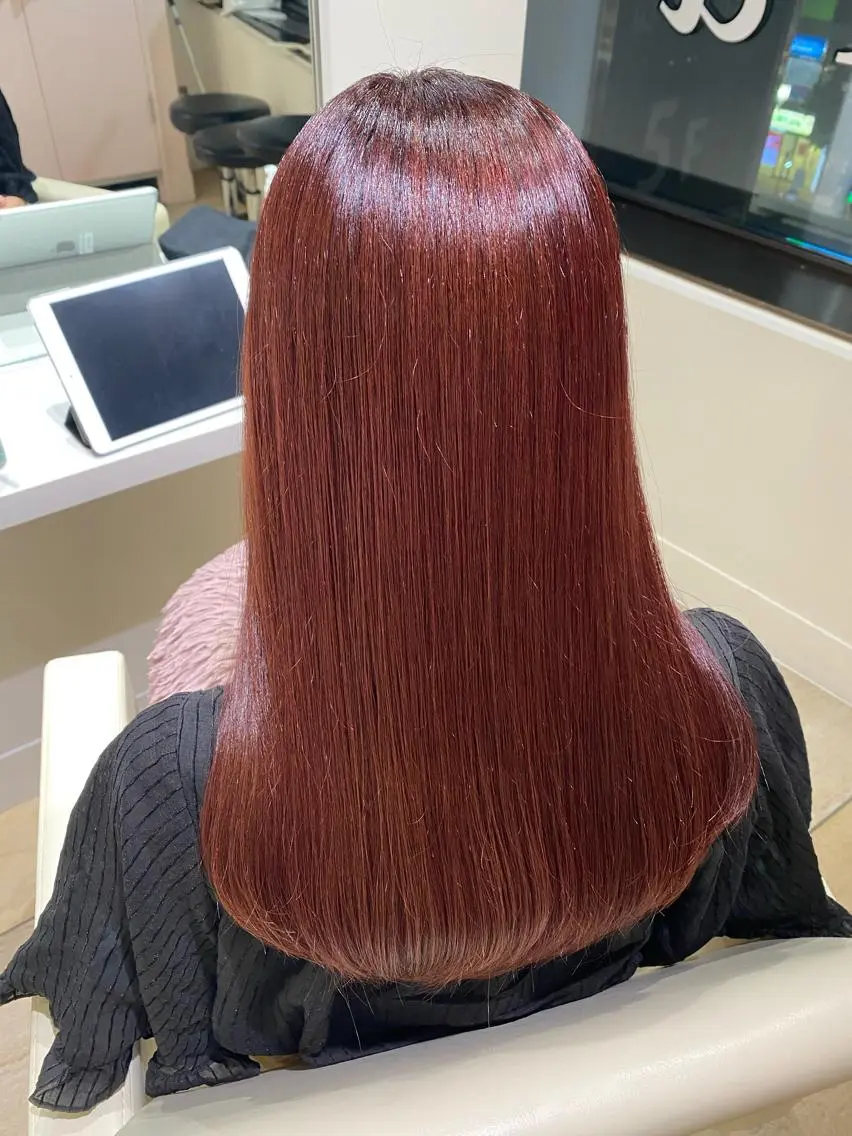 セミロング カラー ピンクカラー トリートメント 新宿/艶カラー 🎀韓国ヘアKANAのヘアスタイル