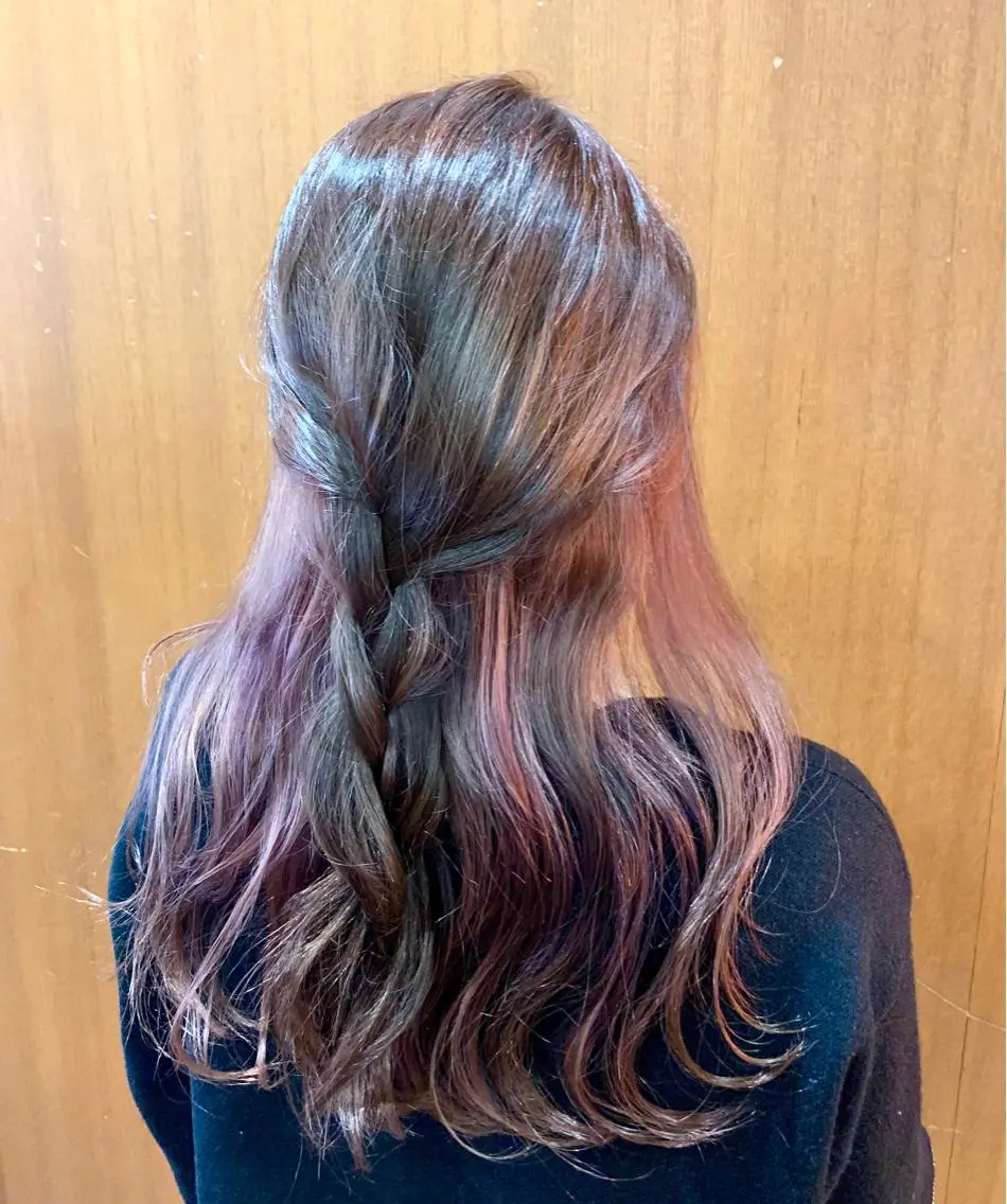 セミロング カラー ヘアアレンジ インナーカラー 韓国レイヤーカット★ 小林大樹のヘアスタイル