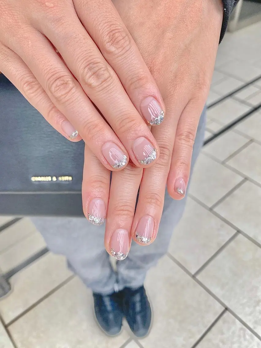 ネイル アートネイル クリアネイル 入学式 長さ出し フレンチネイル ハンドネイル ハンドケア Lililas💎 リリラースのネイルデザイン
