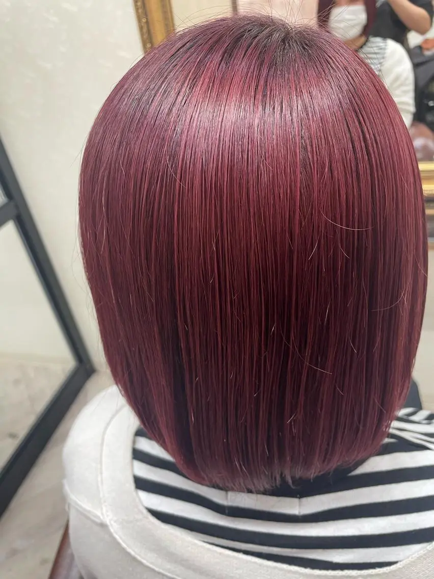 ミディアム カラー ブリーチ ピンクカラー ヘアカラー トリートメント erina💖 CLUTCH天王寺のヘアスタイル