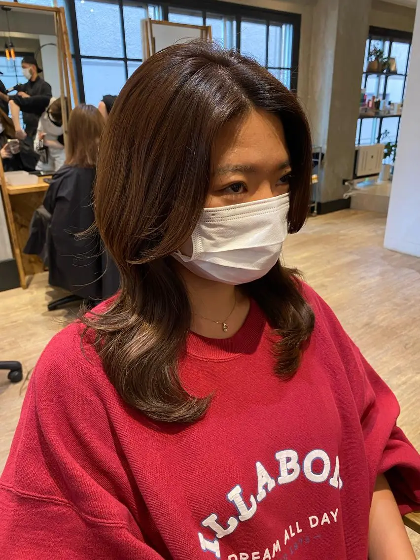 ヘアアレンジ カット ヘアカラー トリートメント 新宿/顔周りカット +レイヤー=しずく♩のヘアスタイル