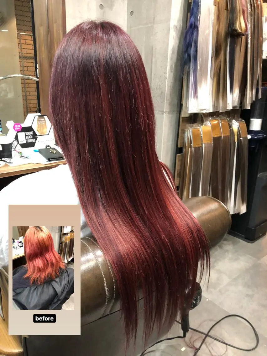 ロング シールエクステ エクステ ヨシンモリ 韓国風ヘア 小顔カット カット ヘアカラー トリートメント レイヤー/エクステ alpha下妻のヘアスタイル