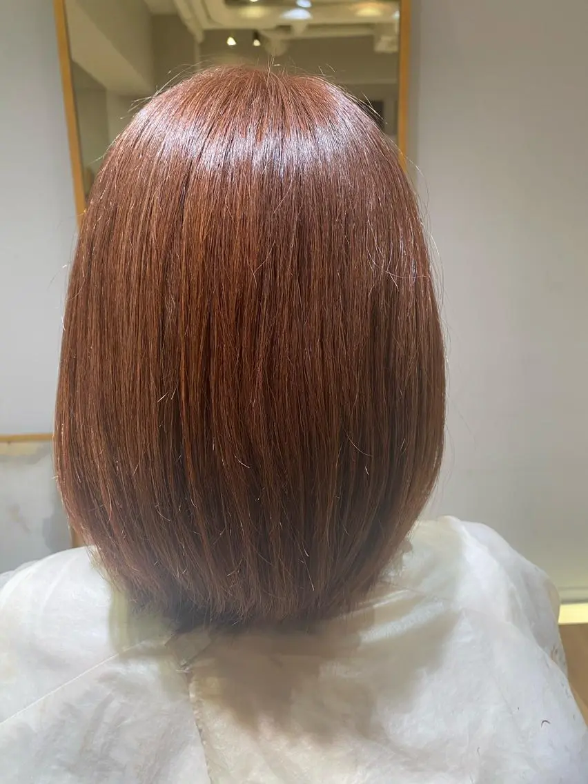 ミディアム カラー ベージュカラー ブリーチ 透明感カラー ダブルカラー ピンクカラー 大人可愛い♡コテ巻き パーマ🌼杉田 萌恵のヘアスタイル