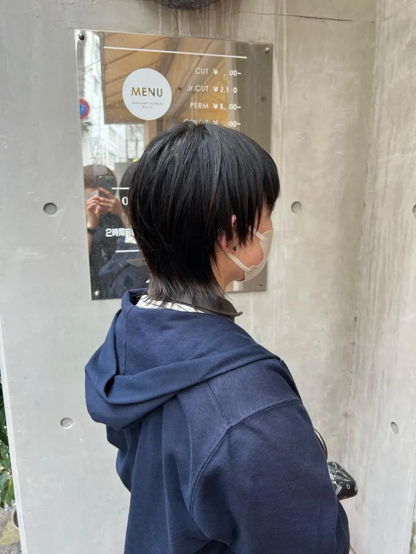 ミディアム カラー ヘアアレンジ ウルフカット 「sumi」 AMIのヘアスタイル
