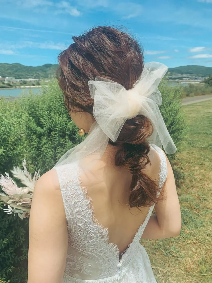 ロング ヘアアレンジ 結婚式・ブライダル 𝗦𝗢 -スオ- HAZUKIのマツエク・マツパデザイン