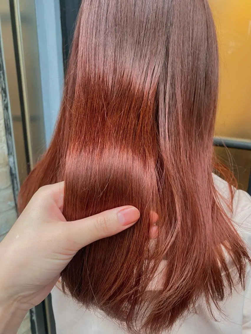 カラー ブラウンカラー オレンジ オレンジブラウン ブリーチカラー⸜♡⸝ クルミ🐍のヘアスタイル