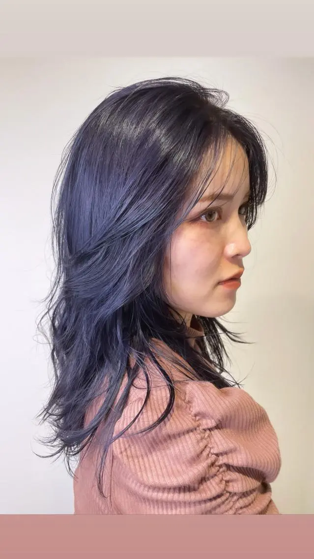 ミディアム パープルカラー HIBIKI/原宿 ハッシュカット🪄のヘアスタイル