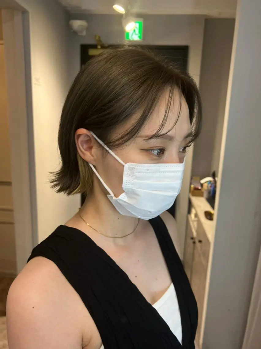 セミロング パーマ カラー セミロングパーマ バレイヤージュ ブリーチ ケアブリーチ デザインカラー 【N°deseo】 吉祥寺のヘアスタイル