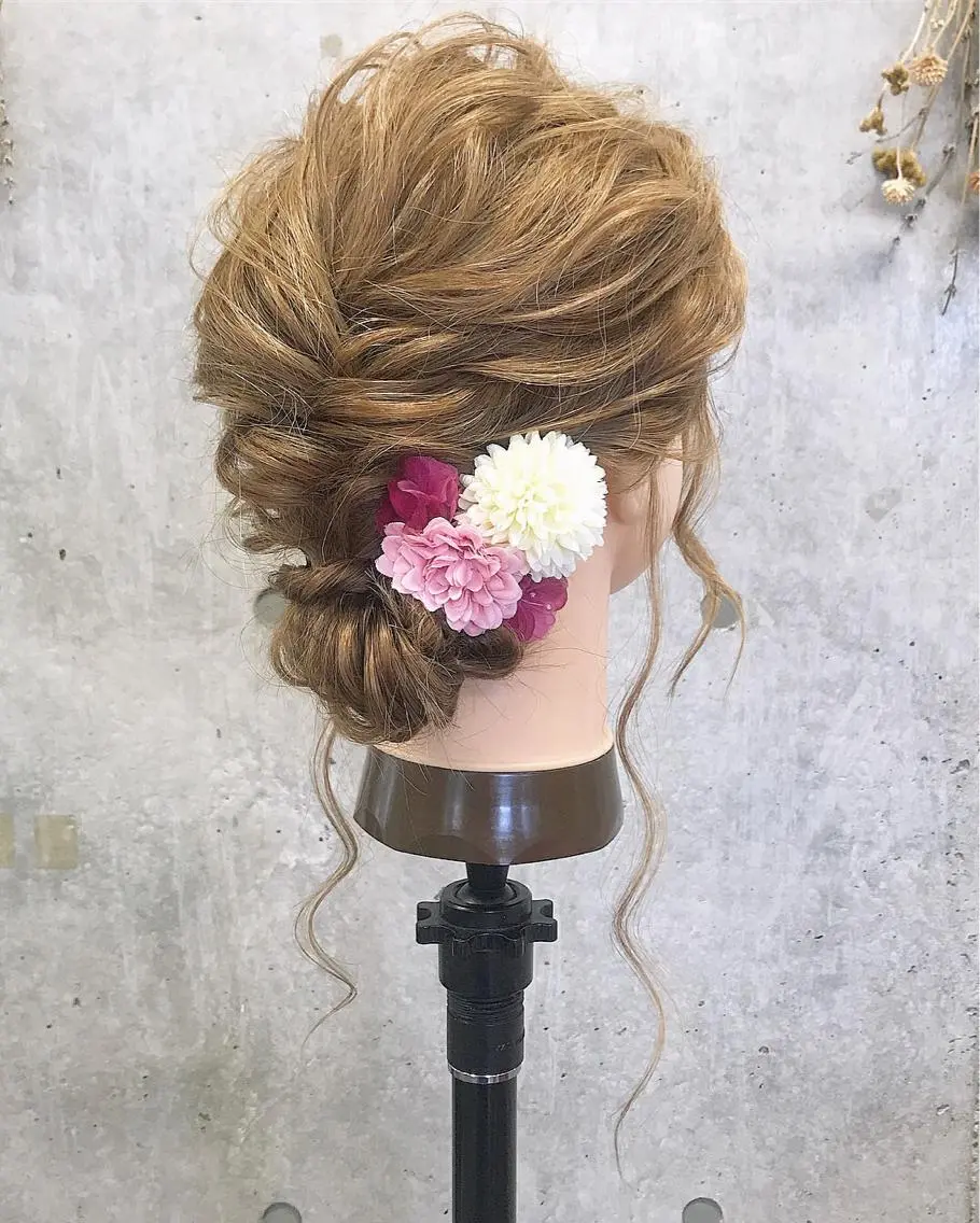セミロング ヘアアレンジ 浴衣 Satsuki ✂︎♡のヘアスタイル
