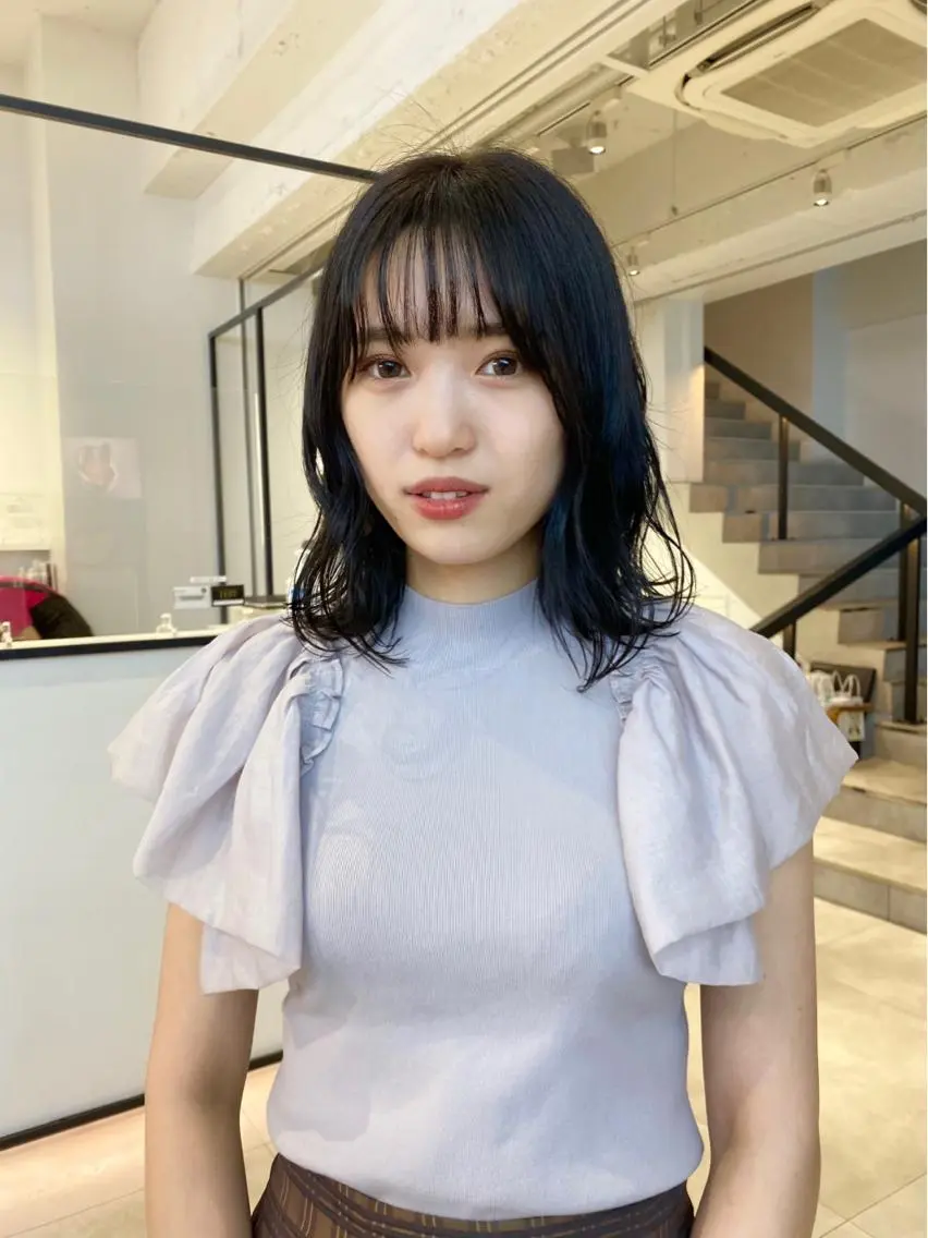セミロング カラー 顔周りカット/透明感 カラー✂️MEIのヘアスタイル
