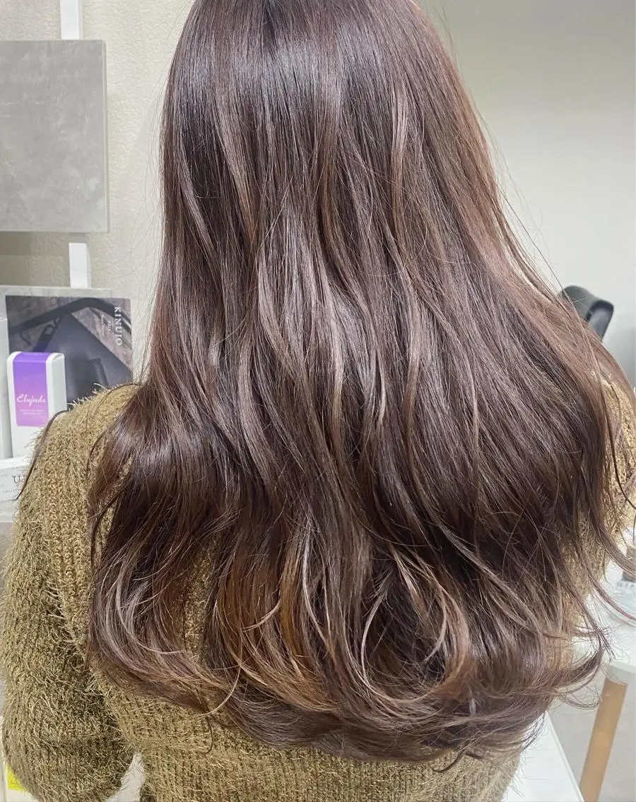 セミロング カラー ピンクカラー 【体験】韓国 メイク&ヘア天神のヘアスタイル