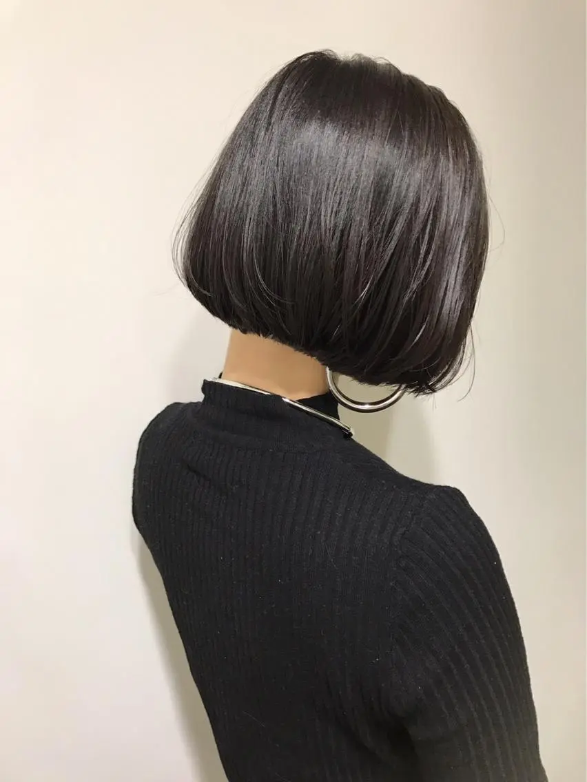ショート 切りっぱなしボブ ボブ エクステ／レイヤー 落合/心斎橋のヘアスタイル