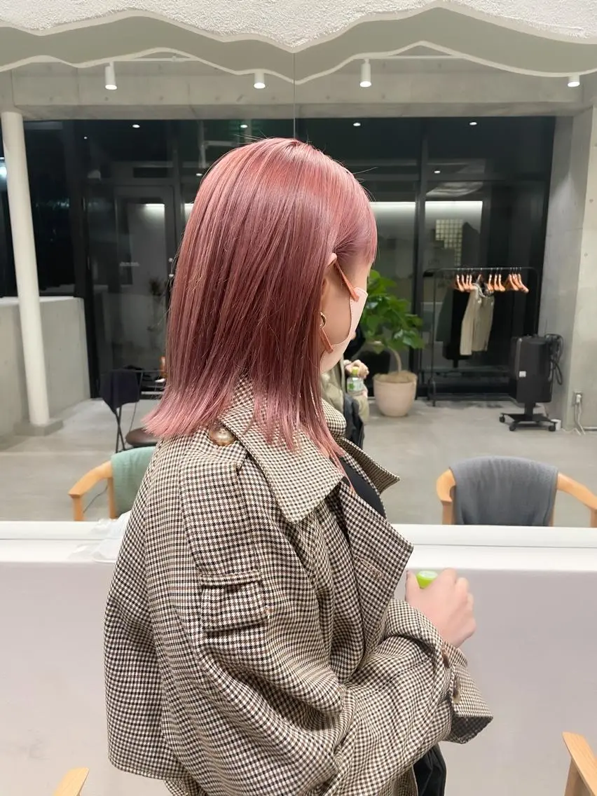 ミディアム カラー ヘアアレンジ ミニボブ/ブリーチ 🌈MISATOのヘアスタイル