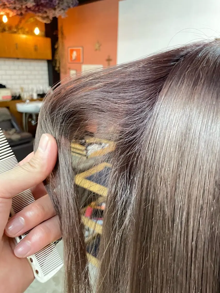 ミディアム ヘアカラー 問屋町chapter 日笠快生のヘアスタイル
