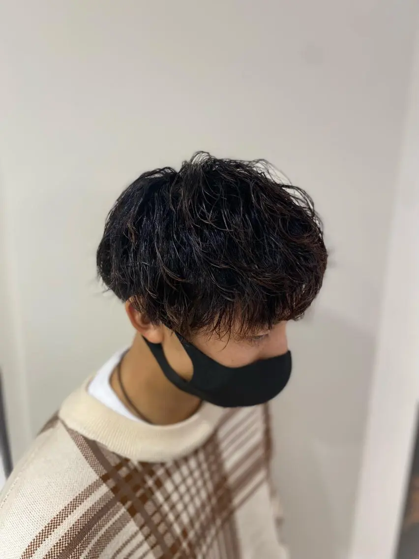 ショート パーマ メンズ カット パーマ 橋本 琉磨のヘアスタイル