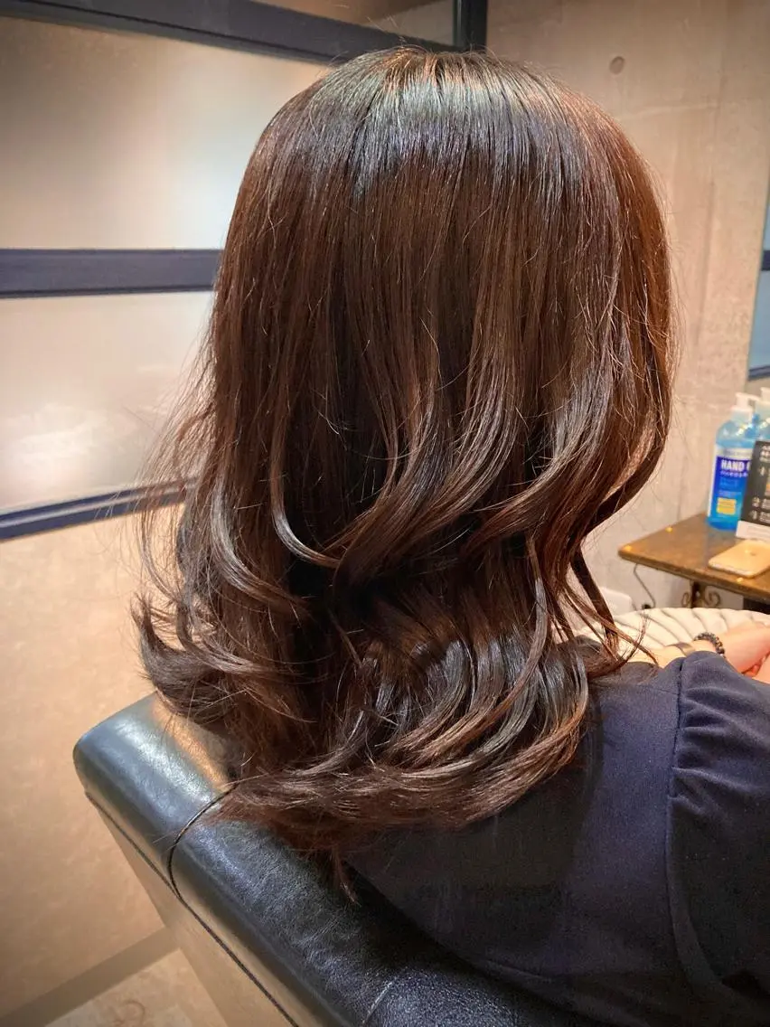 ロング カラー ブラウンカラー チョコレートブラウン 小野 【髪質改善】のヘアスタイル