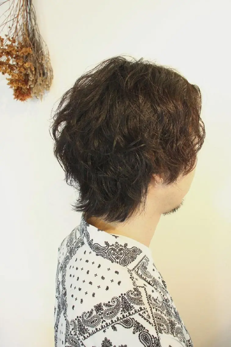 ショート メンズ パーマ カット パーマ トリートメント フジタミキ ✨メテオ TR、ヘッドスパのヘアスタイル