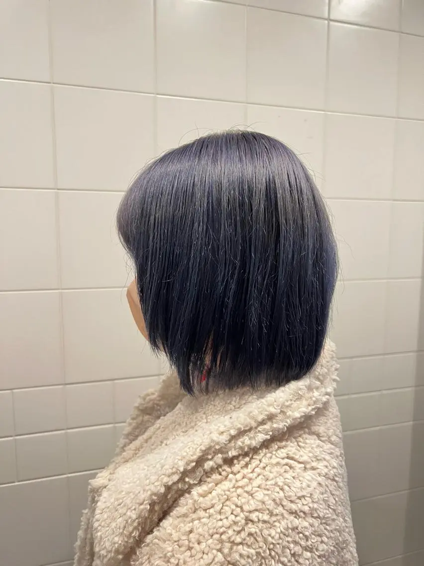 ショート カラー ブルーカラー シルバー honen RUKAのヘアスタイル