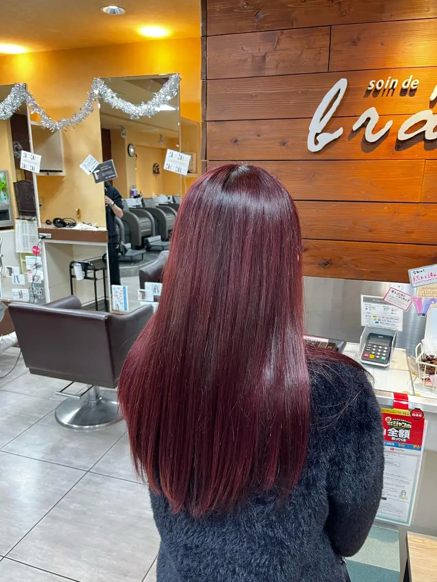 ロング カラー ヘアアレンジ インナー×縮毛矯正 ピンクカラー澤井里菜のヘアスタイル