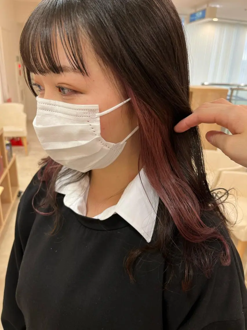 セミロング カラー 暖色/ブリーチカラー 🎀 M i k uのヘアスタイル
