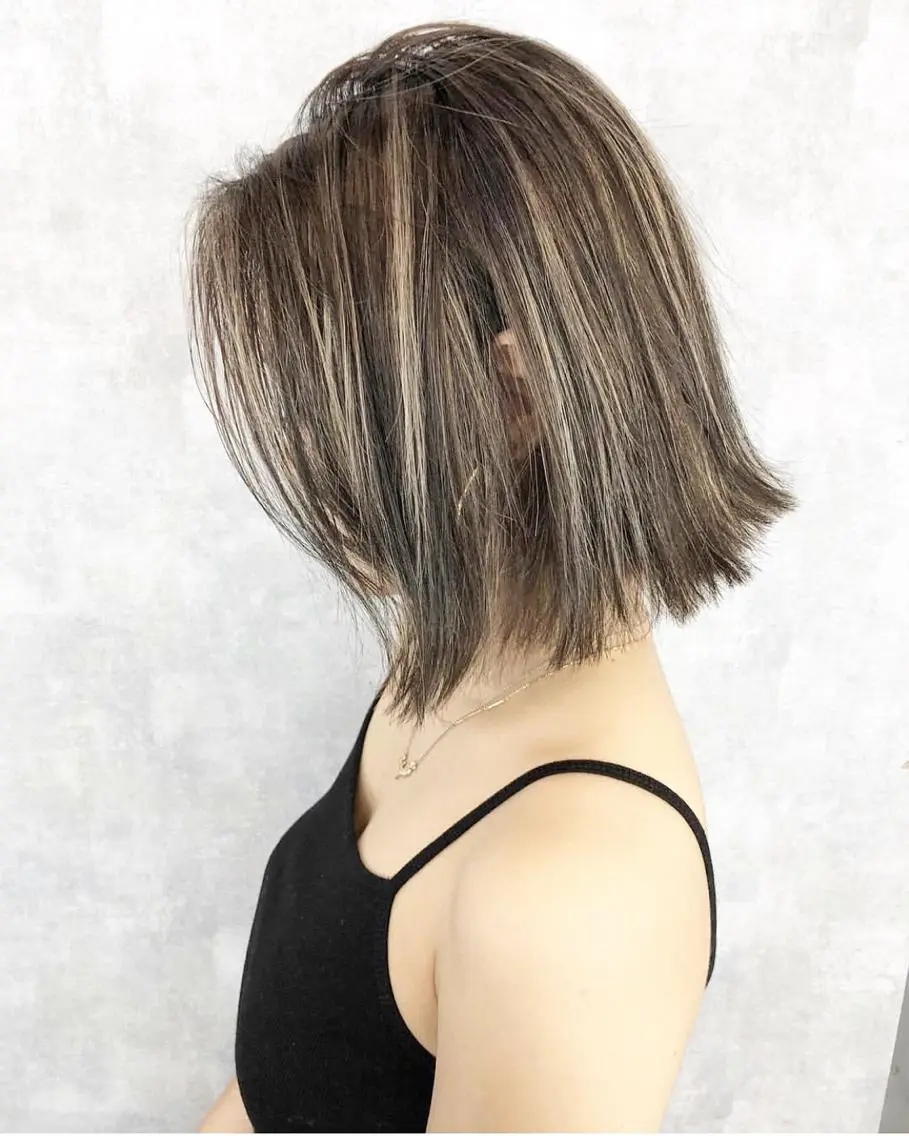 ショート カラー バレイヤージュ ハイライトカラー ハイライト レイヤーカット レイヤーカット BLend 渋谷のヘアスタイル