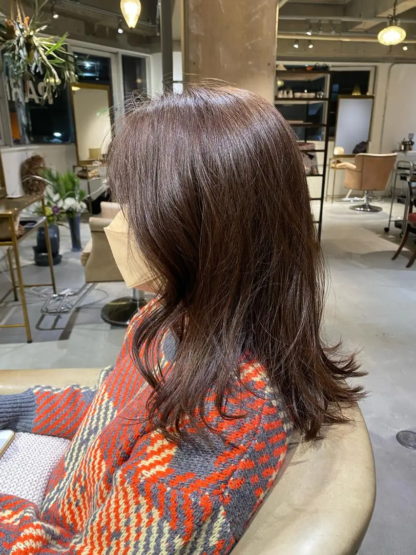 セミロング カラー 透明感カラー ハイライトカラー ハイライト 聖 来のヘアスタイル