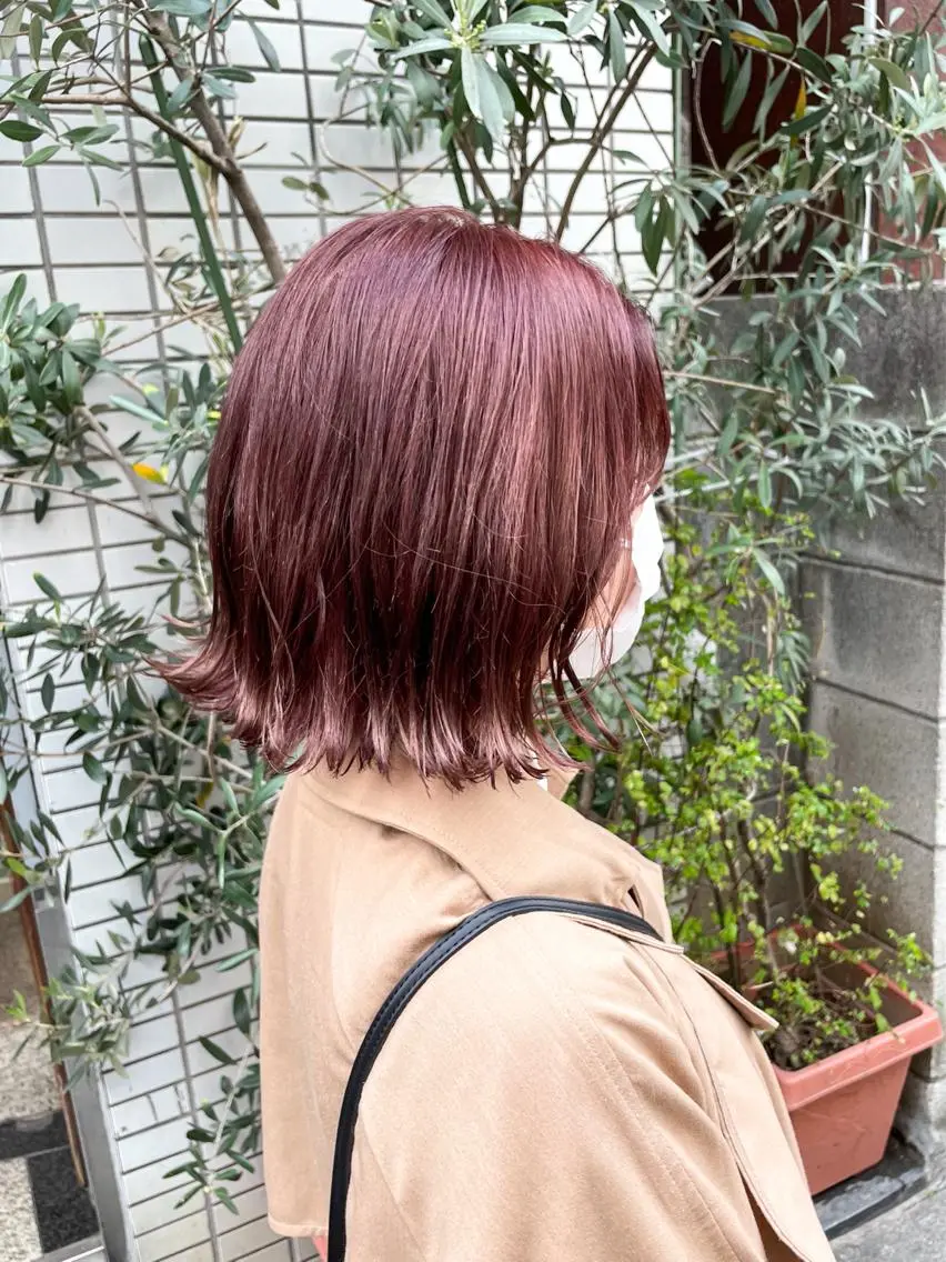 ショート カラー カシス ピンクカラー カット ヘアカラー ✨カラー支持No.1 🧸ワキ カナコ🧸のヘアスタイル