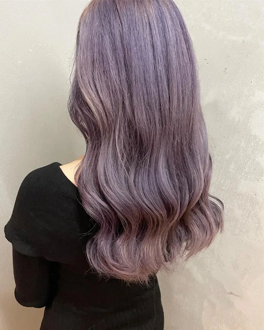 ロング カラー ラベンダーカラー 女性リピ90%🍨 🩷佐藤みずきのヘアスタイル