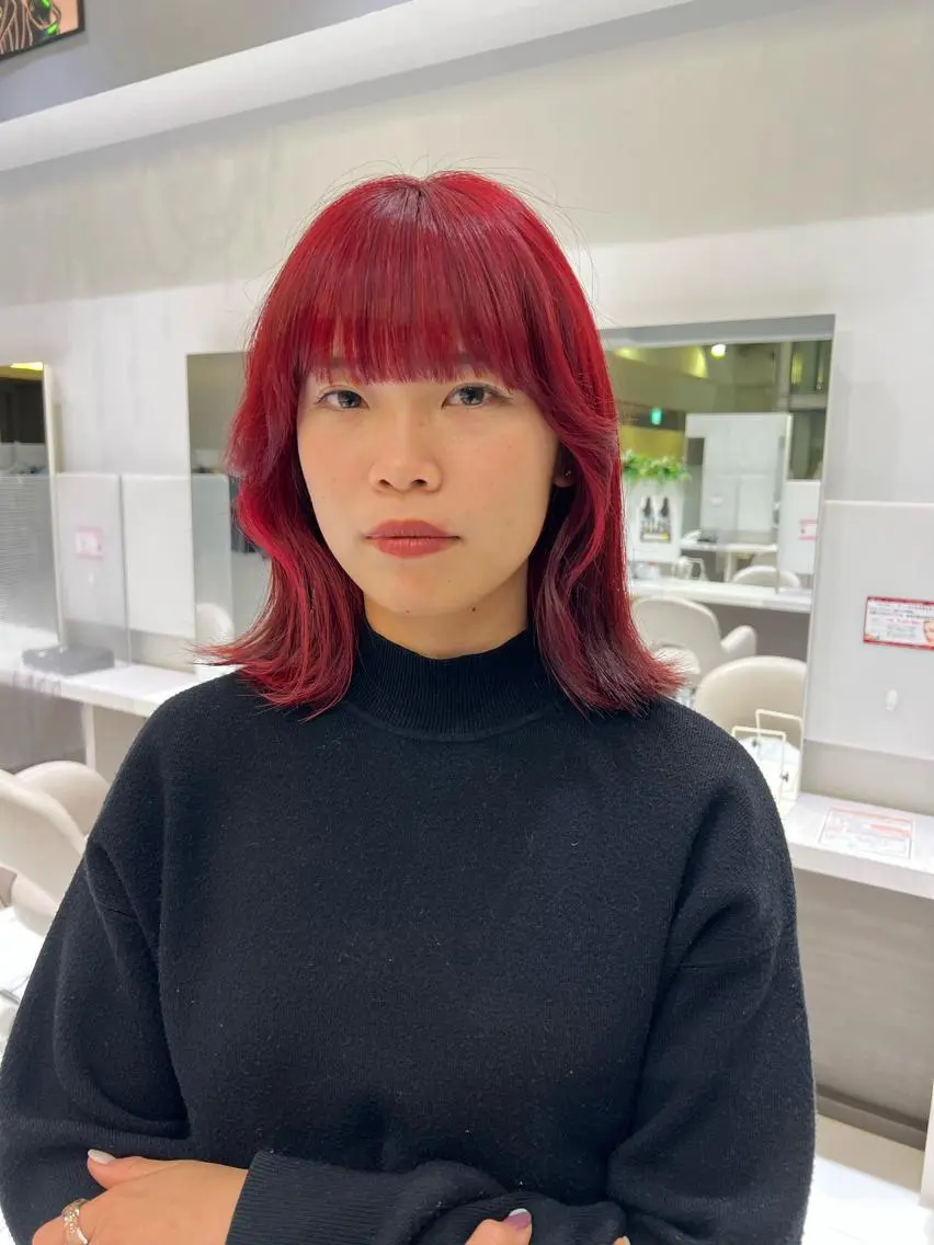 ミディアム カラー フルガキ ハルカ天神美容室のヘアスタイル