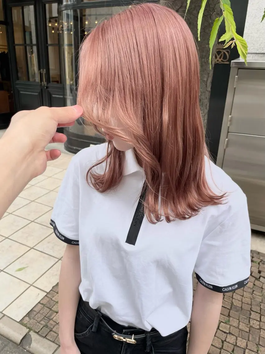 ミディアム カラー ヘアカラー トリートメント 髪質改善will hairdesignのヘアスタイル
