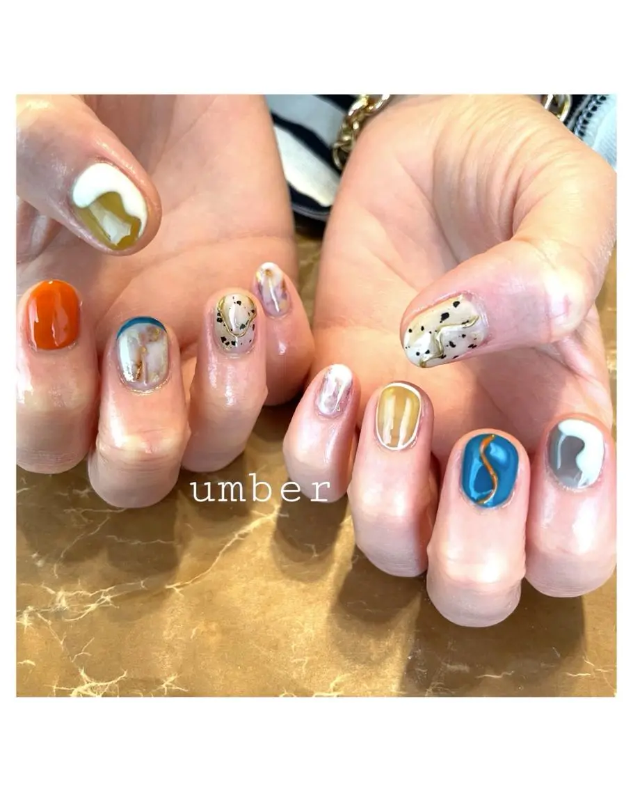 ネイル クリアネイル フラッシュネイル フットネイル フレンチネイル マグネットネイル ハンドネイル umber 三茶1分のネイルデザイン