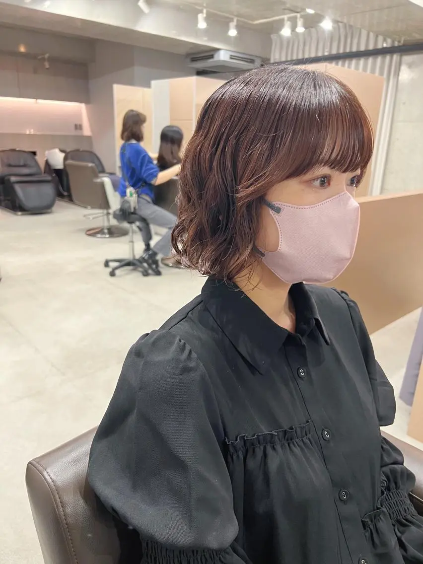 ショート パーマ カット パーマ トリートメント ボブパーマコテ巻き風 パーマNo1深江秀平のヘアスタイル