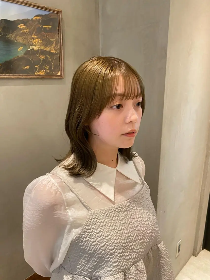 セミロング カット ヘアカラー トリートメント 新宿/顔周りカット +レイヤー=しずく♩のヘアスタイル