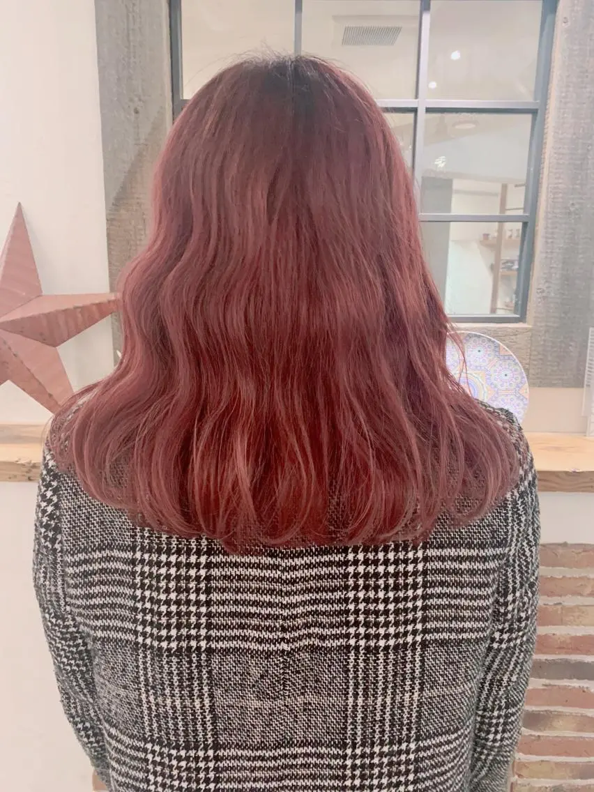 ロング カラー ブリーチ カシス ダブルカラー オレンジ ピンクカラー ウルトワ髪質改善 ディレクター/熊倉都のヘアスタイル